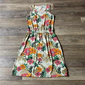 Lularoe Summer Dress Sz L Tank Floral Tropical Beach Vacation Cruise Lounge